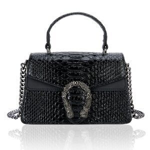 Classic Crossbody Chain Purses For Snake Pattern Textured Strap Handbags Eveni